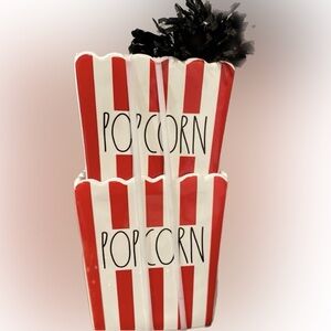 Rae Dunn CERAMIC POPCORN BOWLS  NWT
